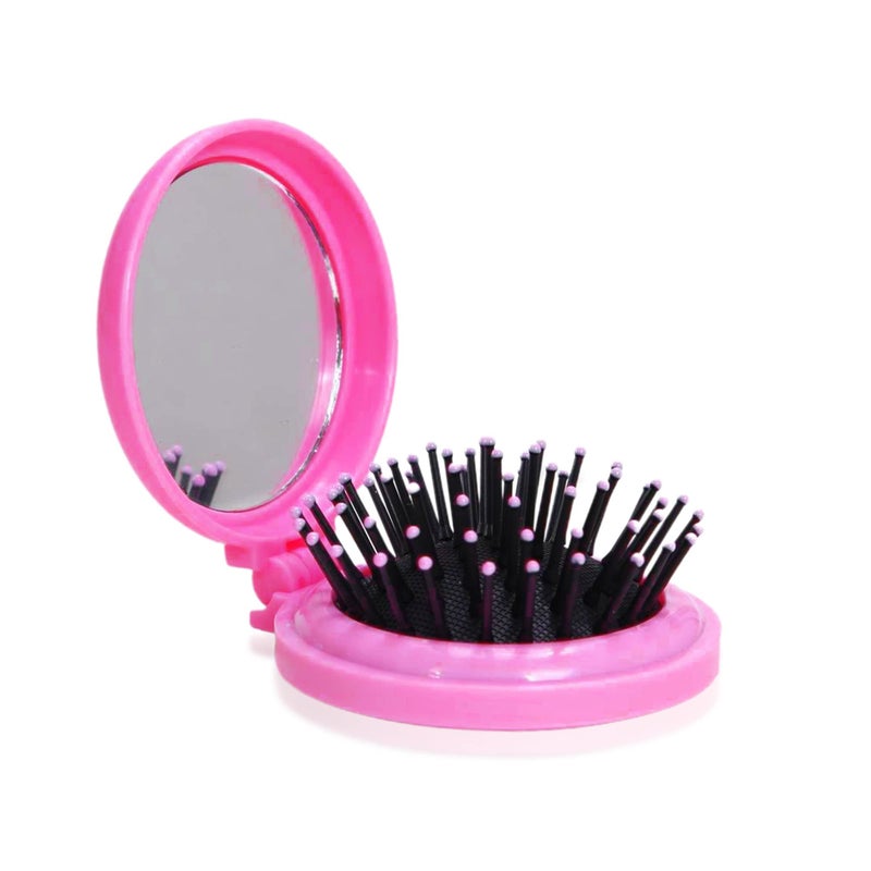 ATB 1st Choice Travel Folding Hair Brush Mirror Pocket Purse Car Camping Compact 2.5" Gift 1Pc - Image 1